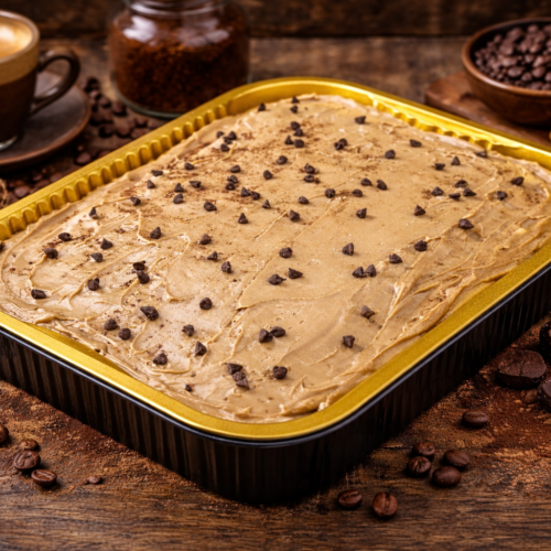 Espresso Brownie Pan with Coffee Frosting and Mini Chips
